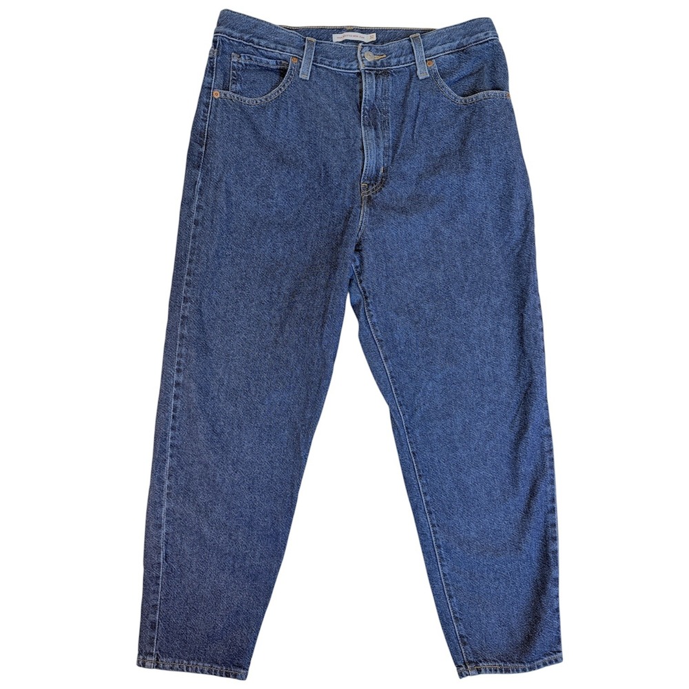 Levi's High Waisted Mom Jean Women 32 Blue Denim Tapered High Rise